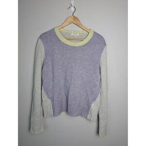 Splendid Sweater Womens‎ Large Purple Gray Multicolor Wool Cashmere Crewneck